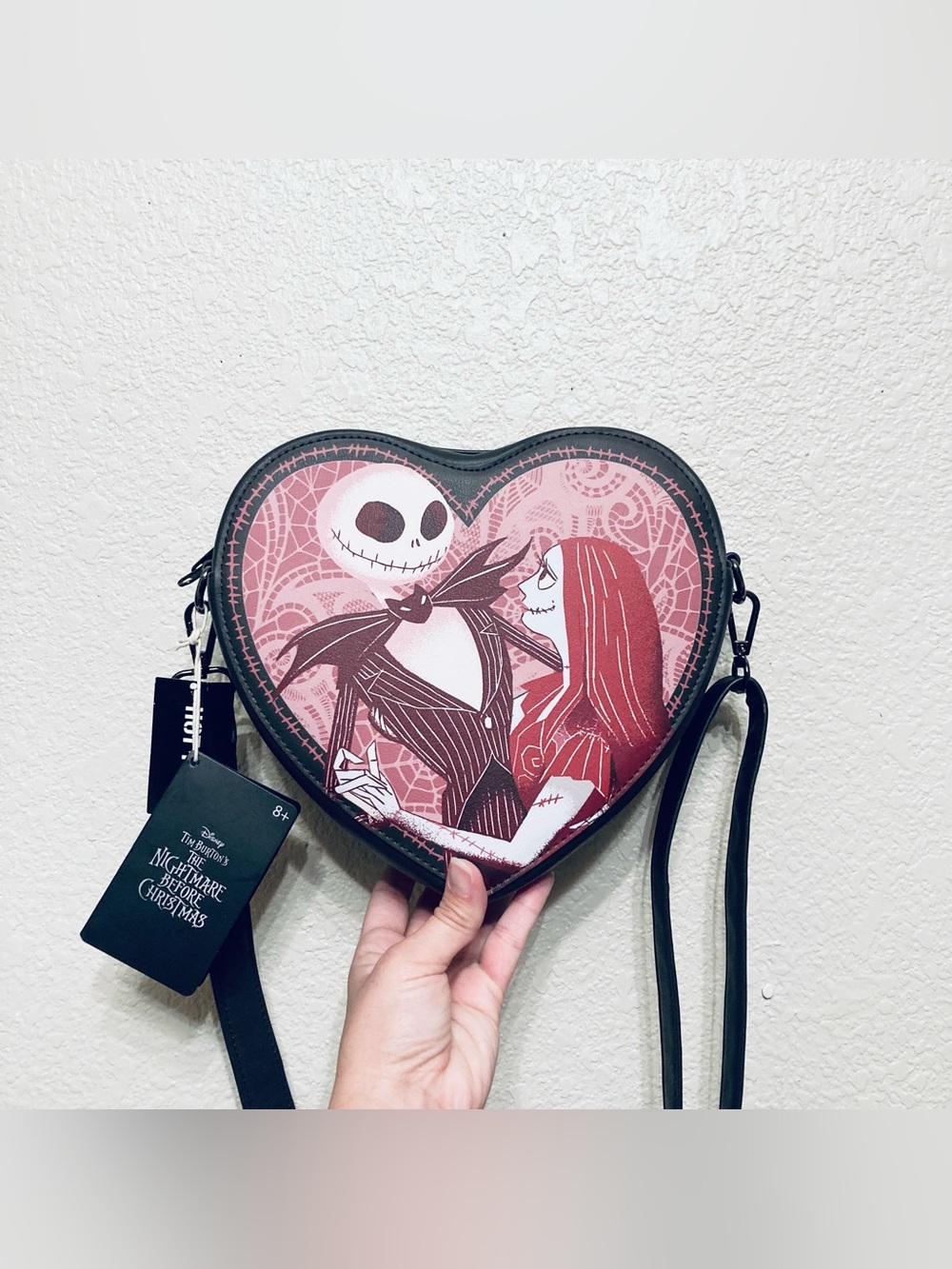 Loungefly The Nightmare Before Christmas Jack & Sally Heart Figural Crossbody